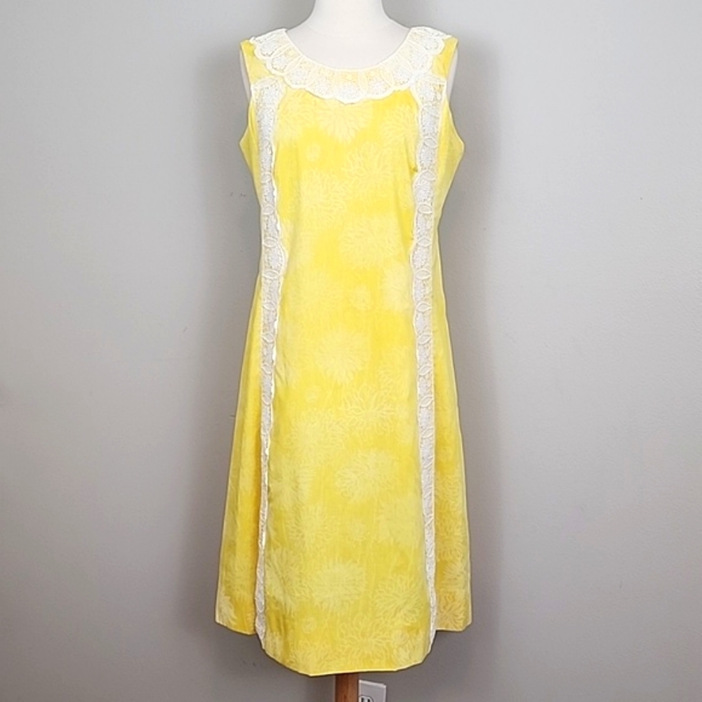 RARE VINTAGE 1960s The Lilly by Lilly Pulitzer Yellow Floral Shift Dress